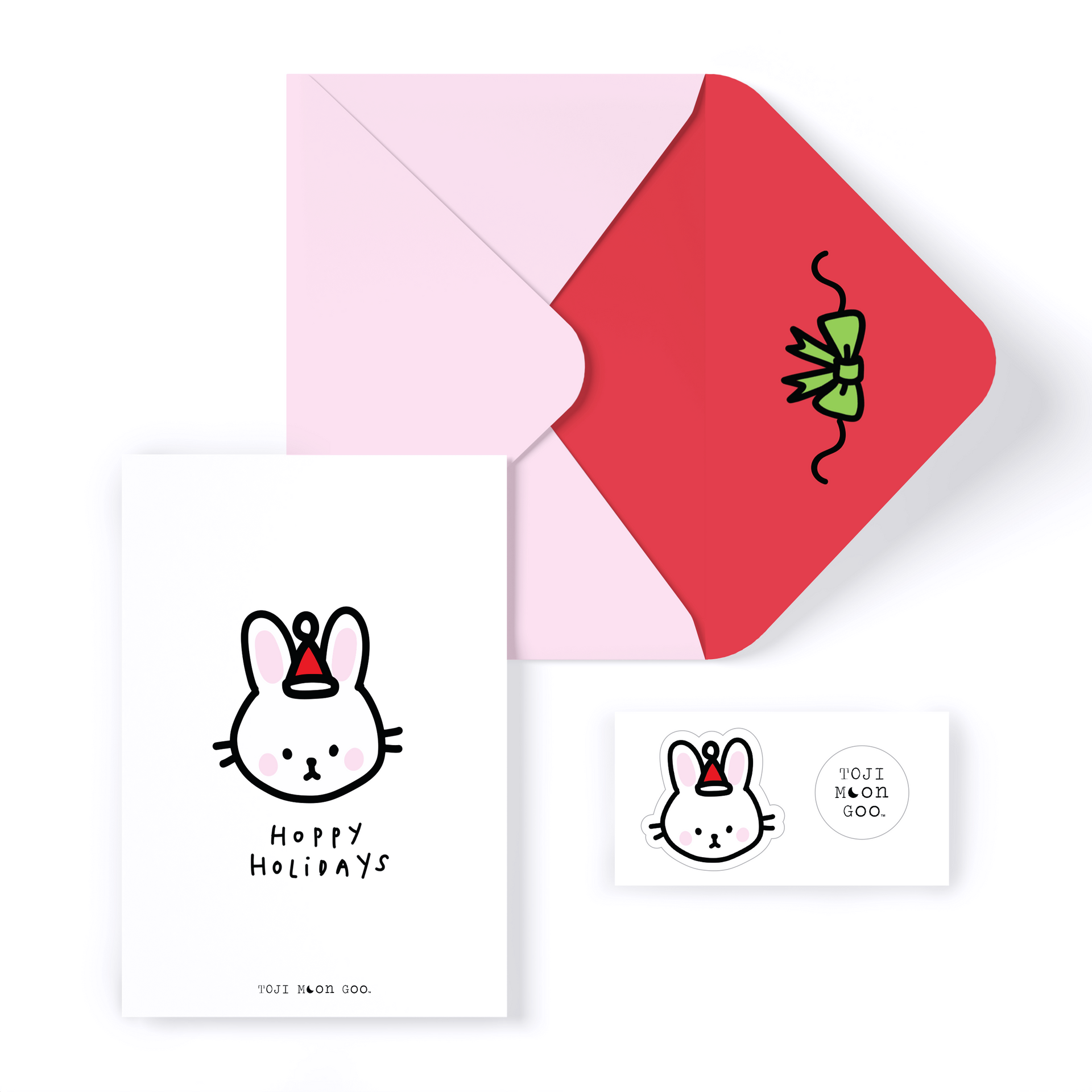 Bunny Hoppy Holiday Greeting Card Set – TOJI MOON GOO